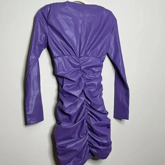 Zara Purple Faux Leather Dress - Picture 11 of 11